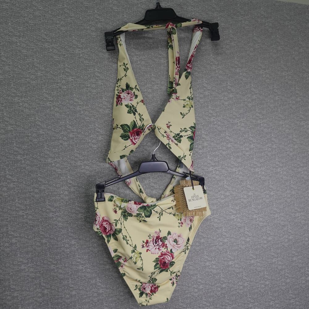 NWT Mira Flores Antonio Melani Style Bungalow Swim High Waist Bikini XS Floral
